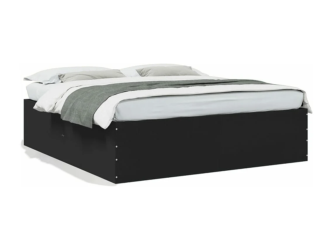 Cadre de lit sans matelas noir 200x200 cm
