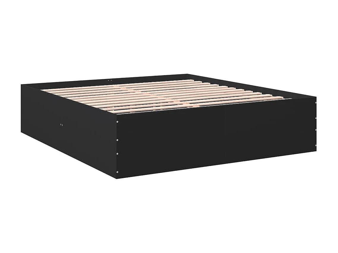 Bettgestell Schwarz 200x200 cm Holzwerkstoff