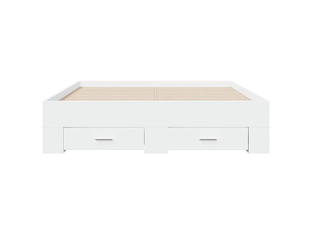 Cama con cajones madera de ingeniería blanco 135x190 cm