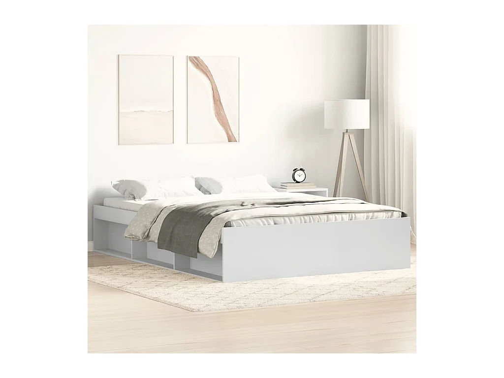 Cadre de lit sans matelas blanc 135x190 cm