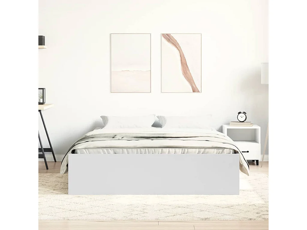 Cadre de lit sans matelas blanc 135x190 cm