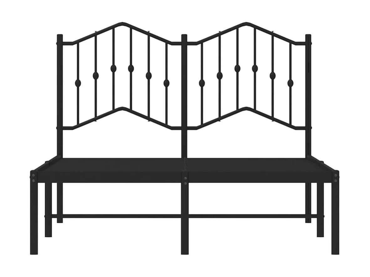 Cadre de lit métal sans matelas avec tête de lit noir 120x200cm