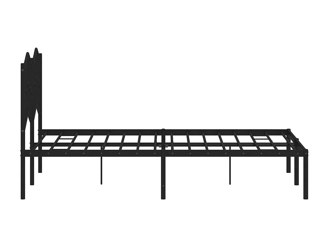 Cadre de lit métal sans matelas avec tête de lit noir 120x200cm