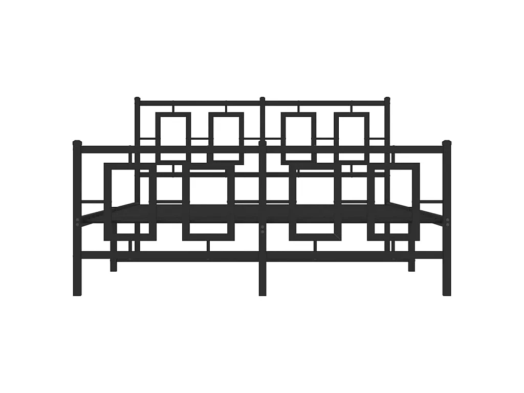 Estrutura de cama com cabeceira e pés 135x190 cm metal preto