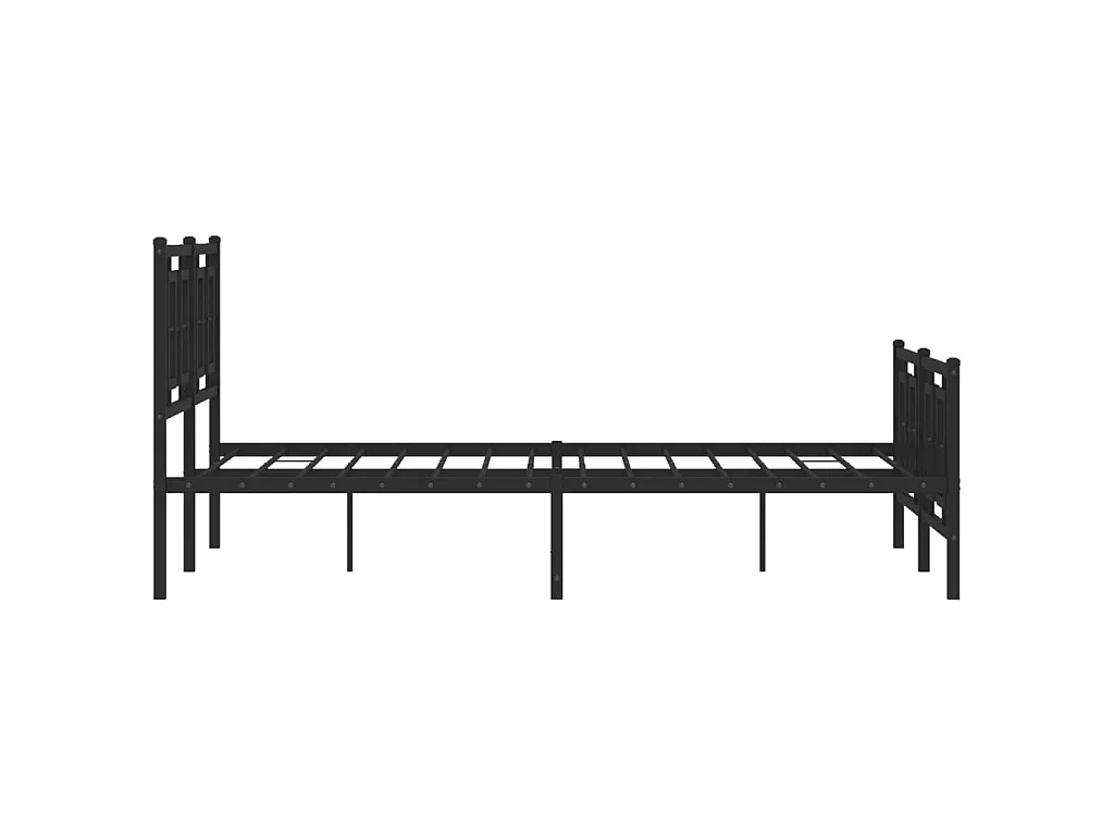 Estrutura de cama com cabeceira e pés 135x190 cm metal preto