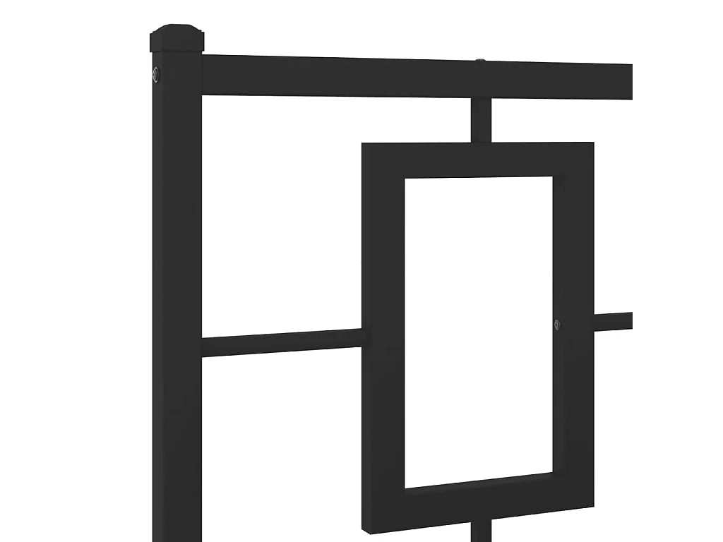 Estrutura de cama com cabeceira e pés 135x190 cm metal preto