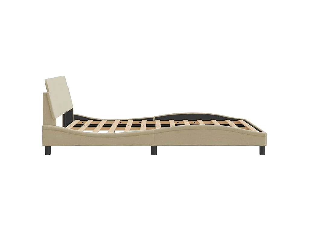 Cadre de lit Dover crème 140x190 cm tissu