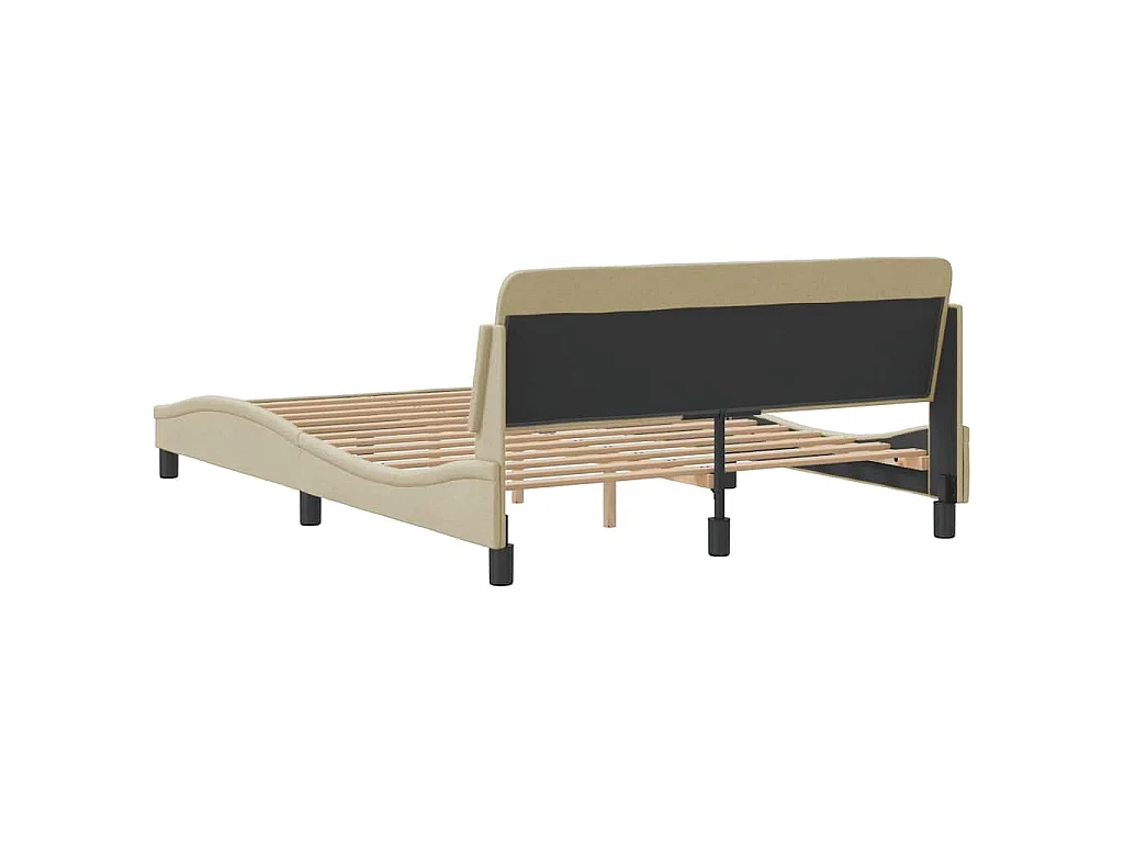 Cadre de lit Dover crème 140x190 cm tissu