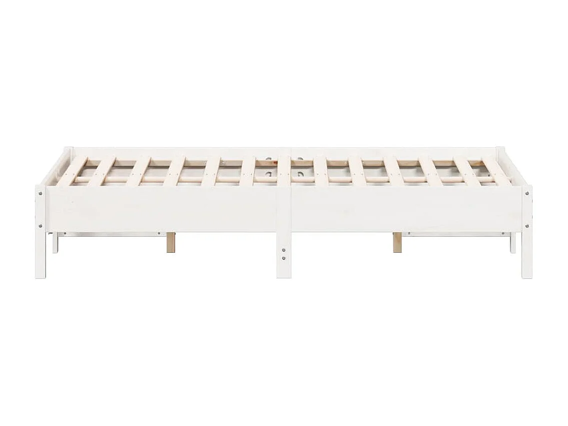 Cama sem colchão 140x190 cm madeira de pinho maciça branco