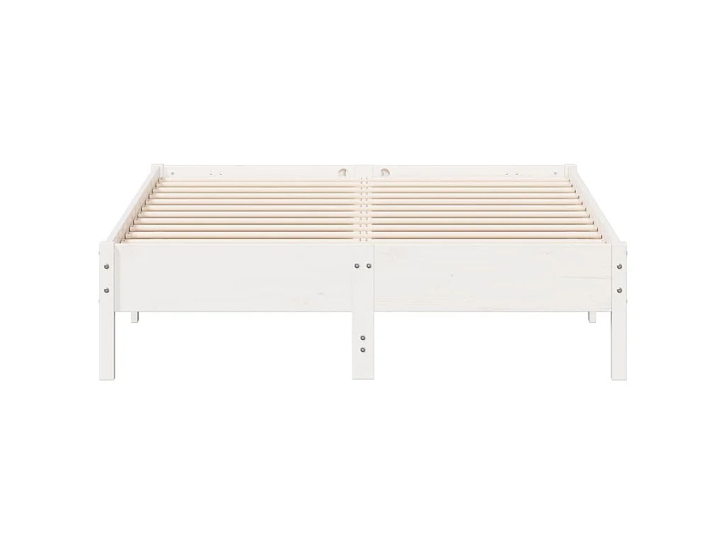 Cadre de lit sans matelas blanc 140x190 cm bois de pin massif