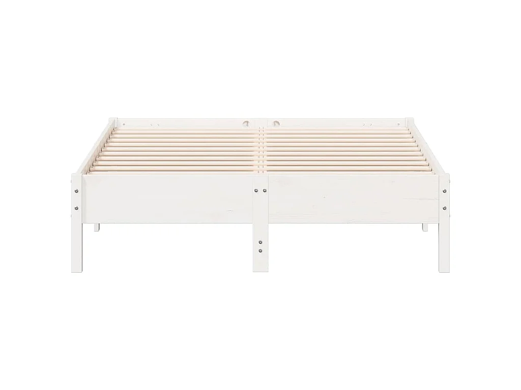 Cadre de lit sans matelas blanc 140x190 cm bois de pin massif