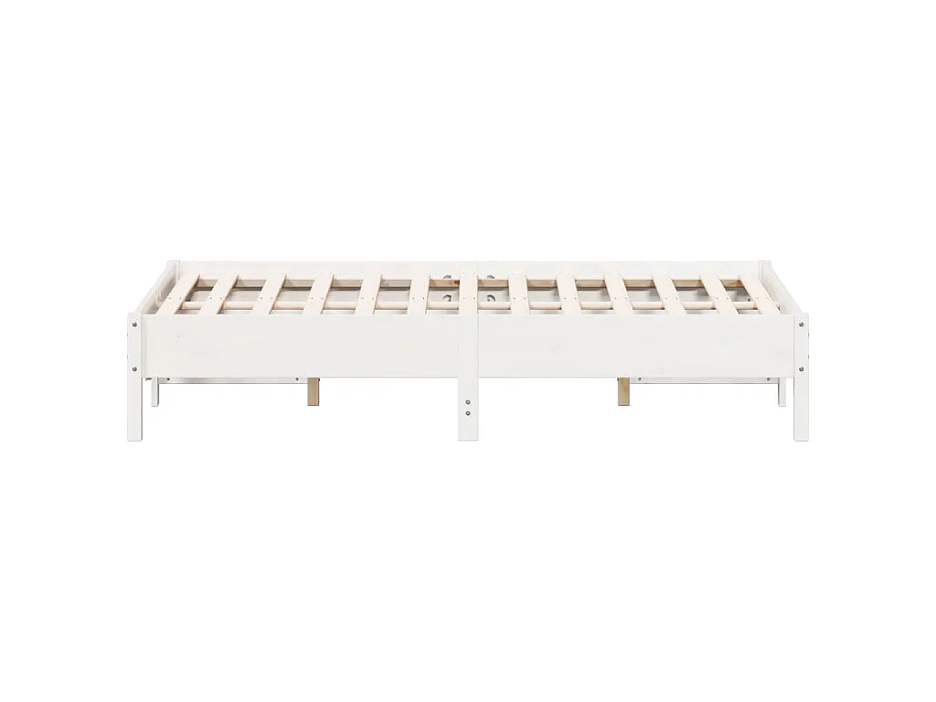 Cadre de lit sans matelas blanc 140x190 cm bois de pin massif