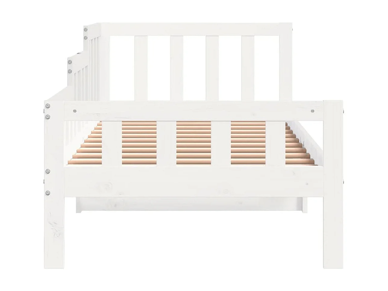 Slaapbank zonder matras 80x200 cm massief grenenhout wit