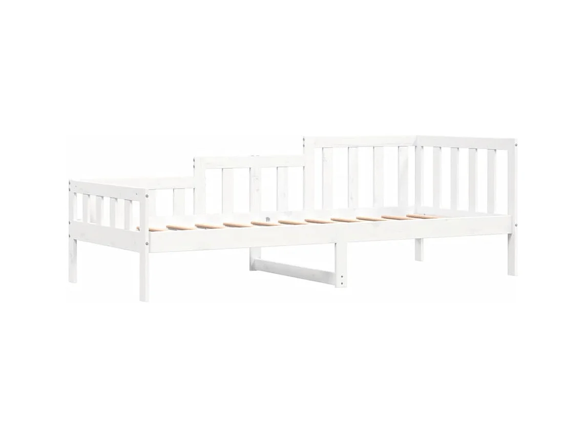 Tagesbett ohne Matratze Weiß 80x200 cm Massivholz Kiefer