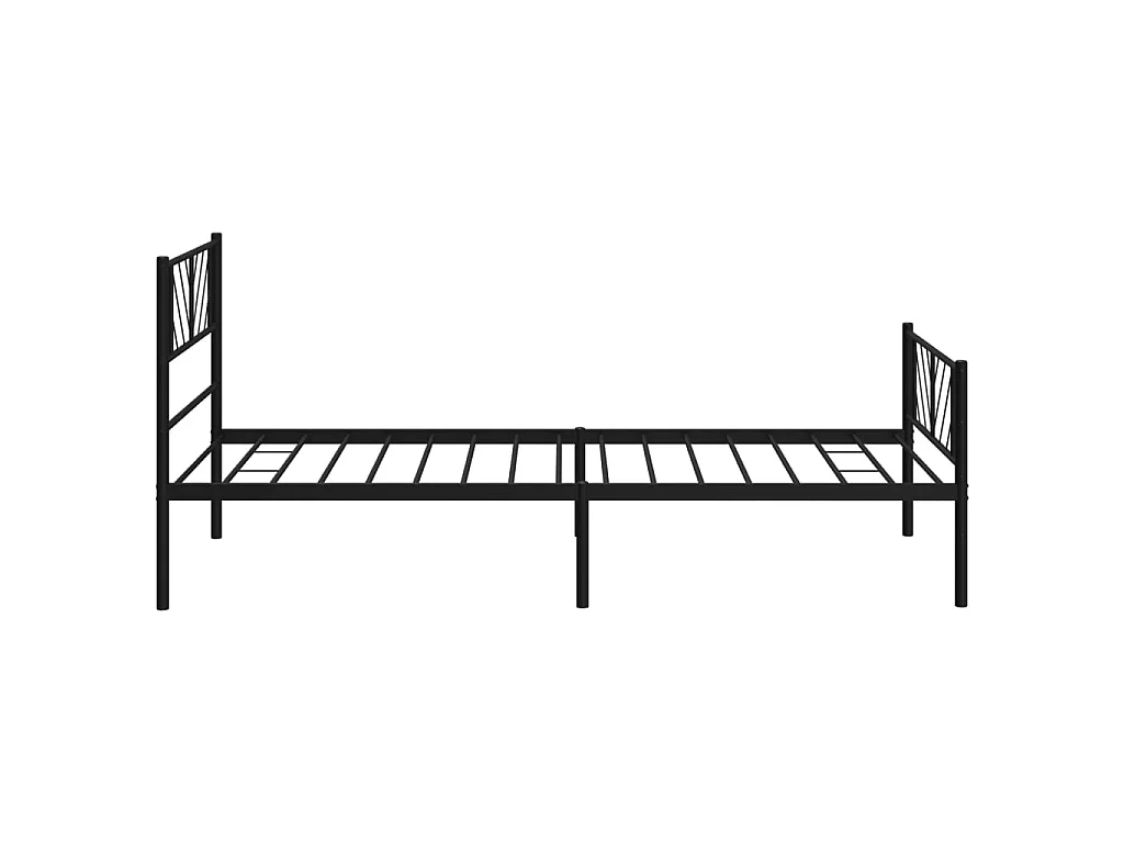 Cadre de lit métal sans matelas avec pied de lit noir 90x190 cm