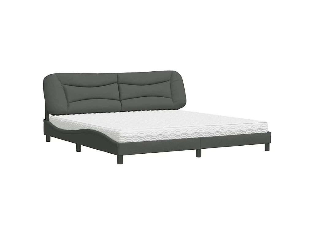 Bed met matras "Hvar" stof donkergrijs 200x200 cm