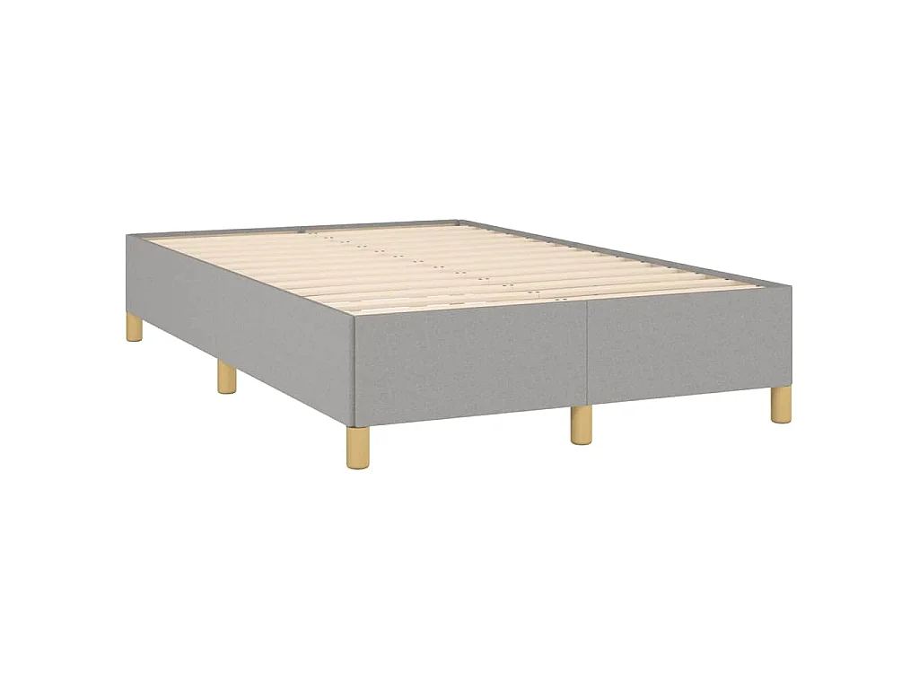 Sommier à lattes de lit et matelas gris clair 120x190 cm tissu