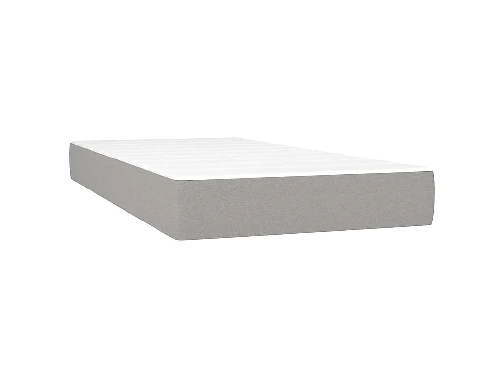 Sommier à lattes de lit et matelas gris clair 120x190 cm tissu