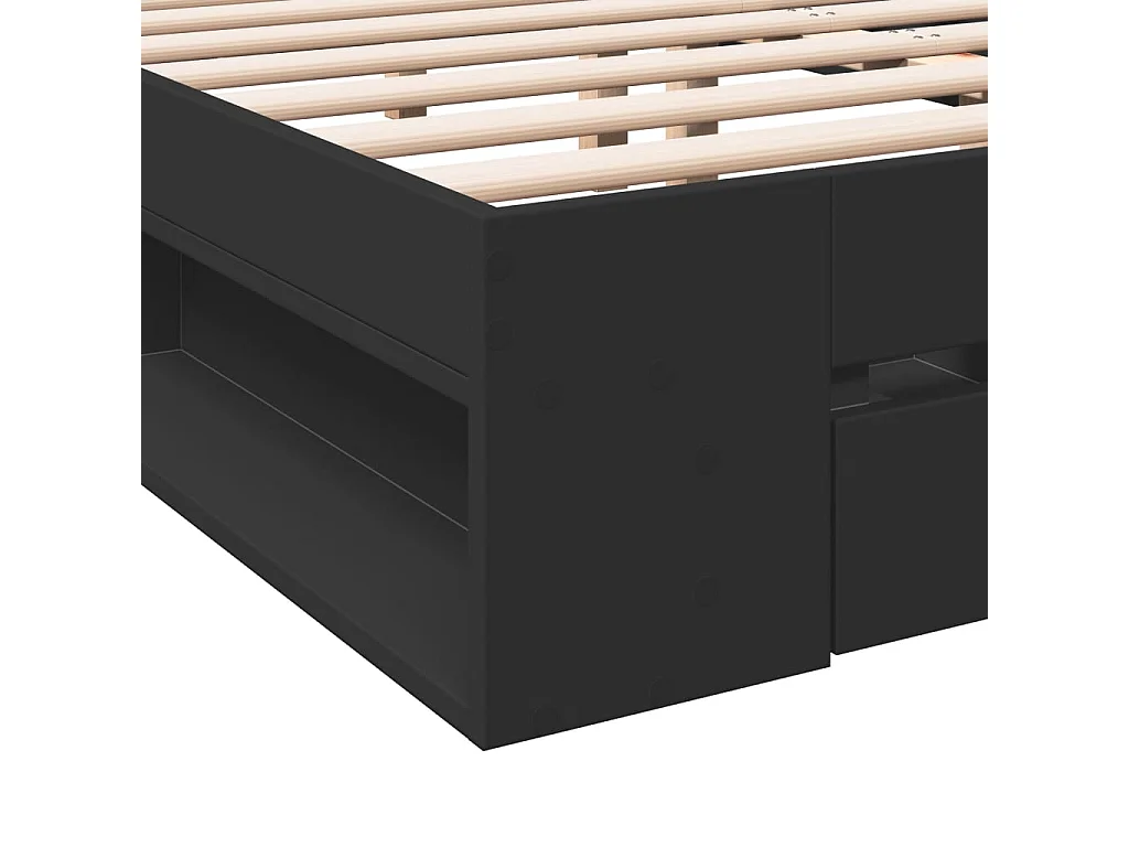 Bettgestell mit Schubladen Schwarz 180x200 cm Holzwerkstoff