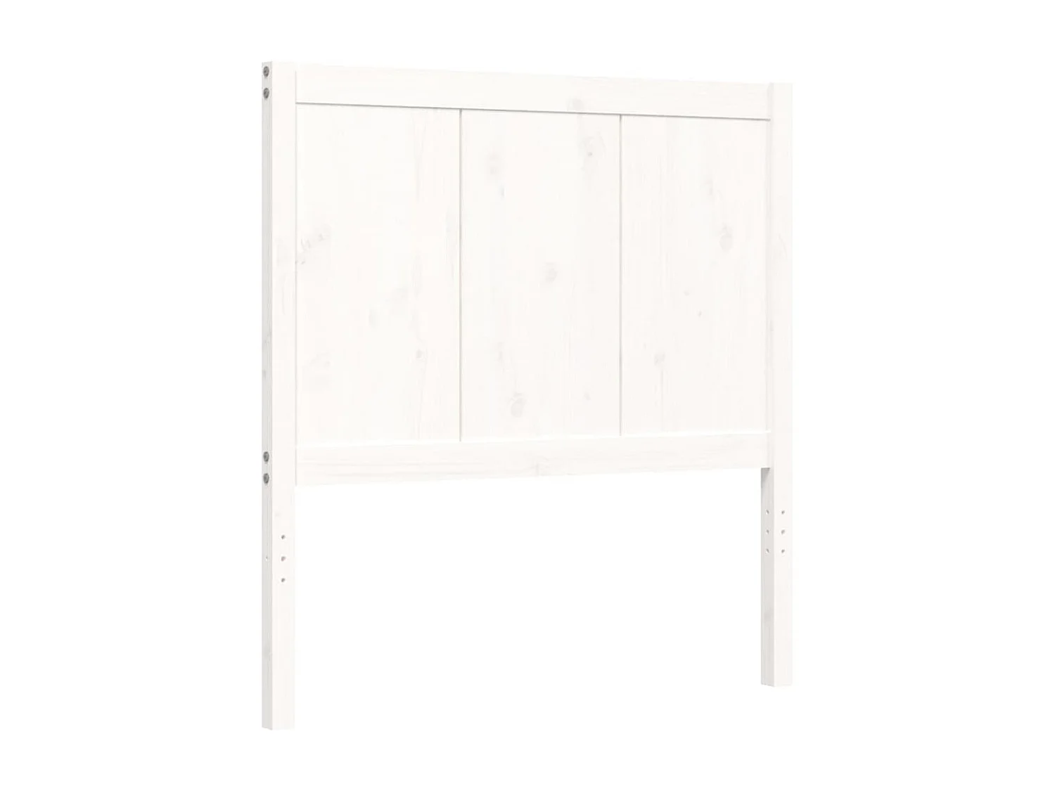 Estructura de cama individual con cabecero madera maciza blanco