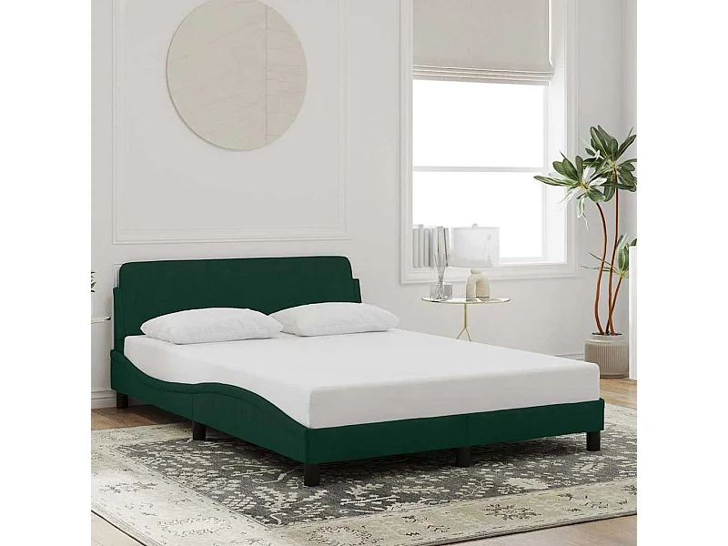Estrutura de cama Dover 120x200 cm veludo verde-escuro