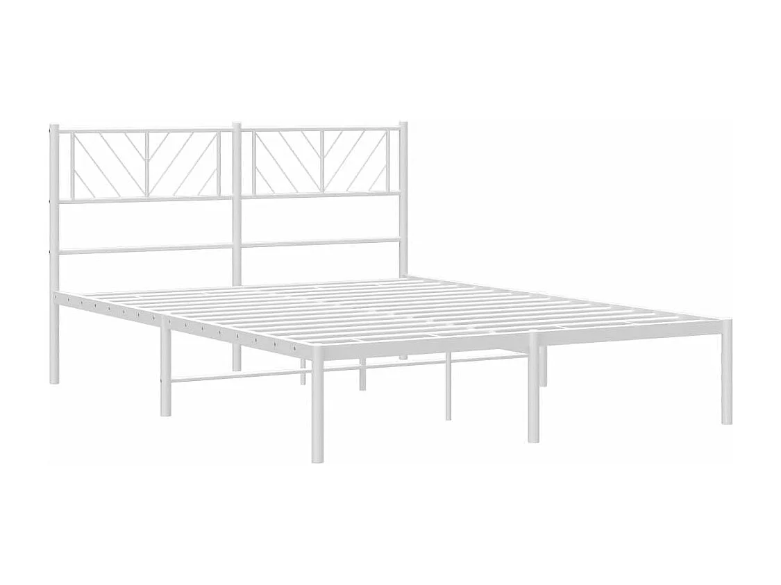 Estrutura de cama com cabeceira 140x190 cm metal branco