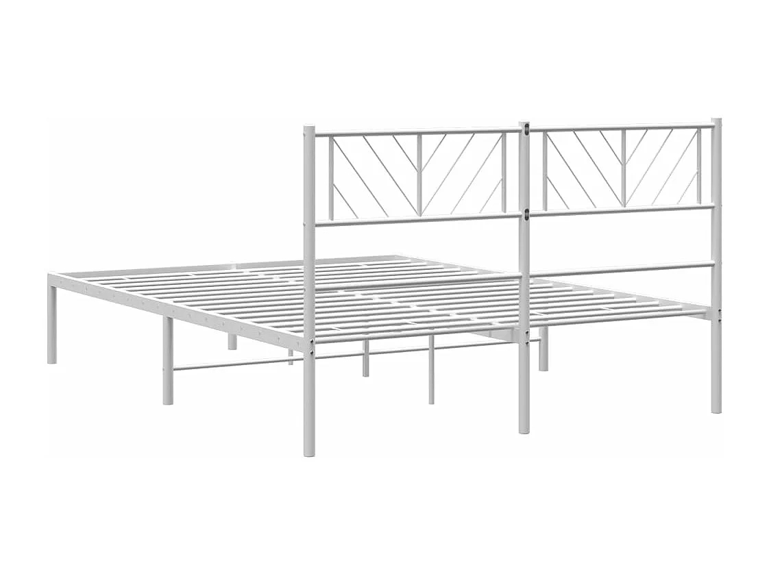 Estrutura de cama com cabeceira 140x190 cm metal branco