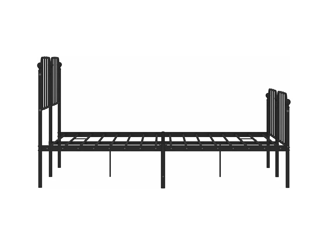 Bedframe met hoofd- en voeteneinde metaal zwart 140x190 cm
