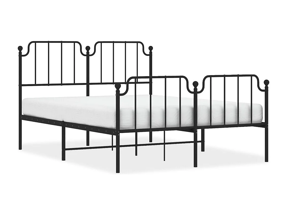 Bedframe met hoofd- en voeteneinde metaal zwart 140x190 cm