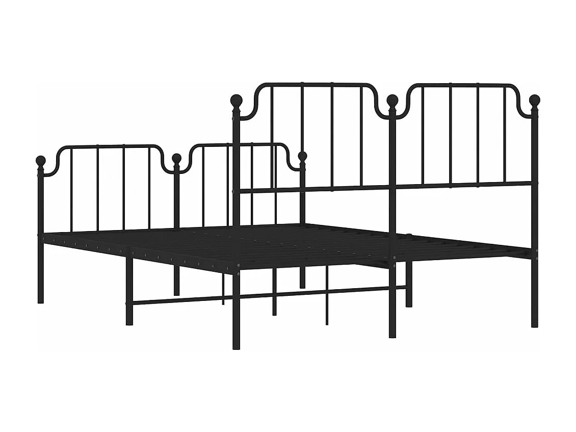 Bedframe met hoofd- en voeteneinde metaal zwart 140x190 cm