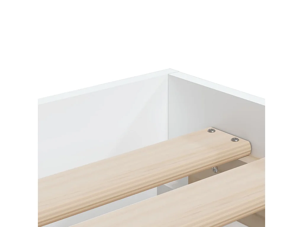 Cadre de lit avec tiroirs sans matelas blanc 75x190 cm