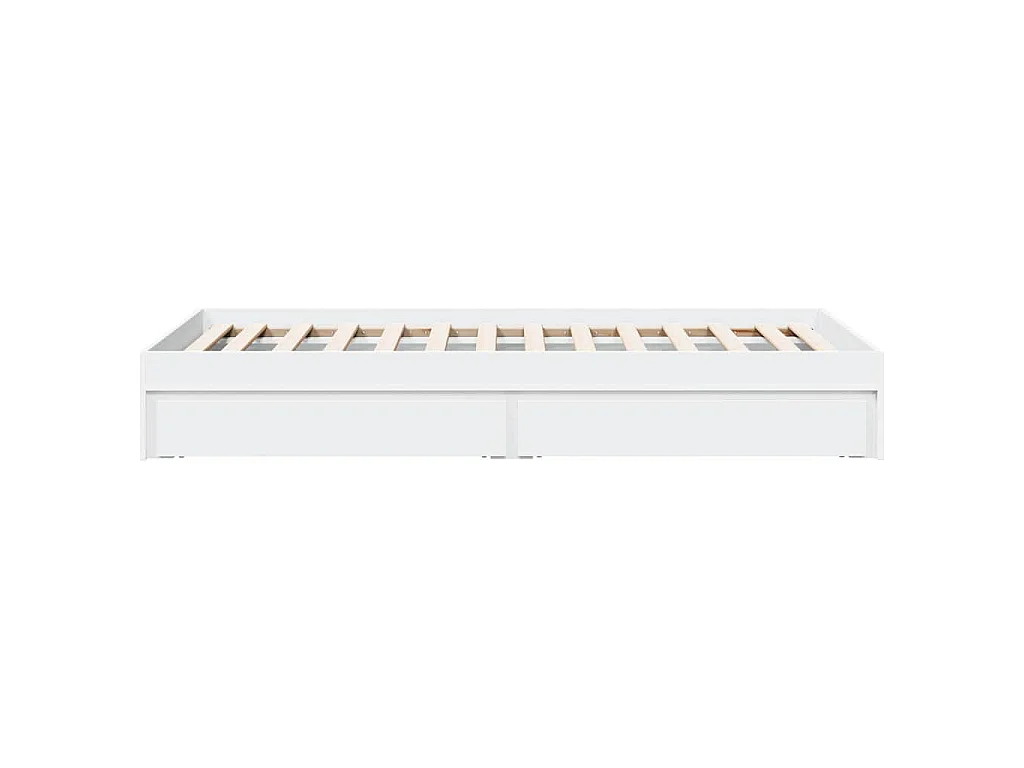 Cadre de lit avec tiroirs sans matelas blanc 90x190 cm