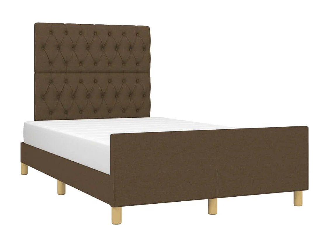 Cadre de lit sans matelas marron foncé 120x190 cm tissu