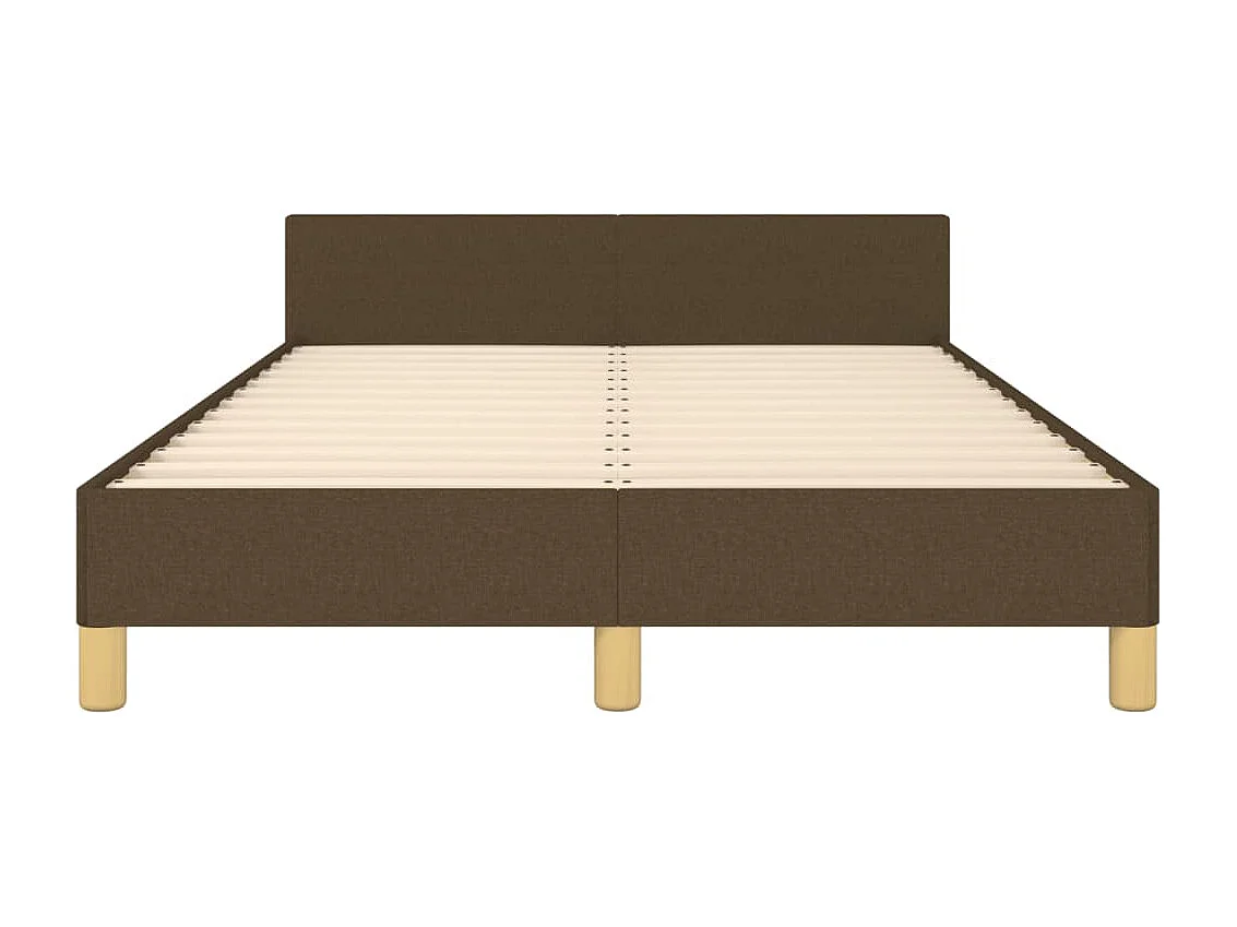 Cadre de lit sans matelas marron foncé 120x190 cm tissu