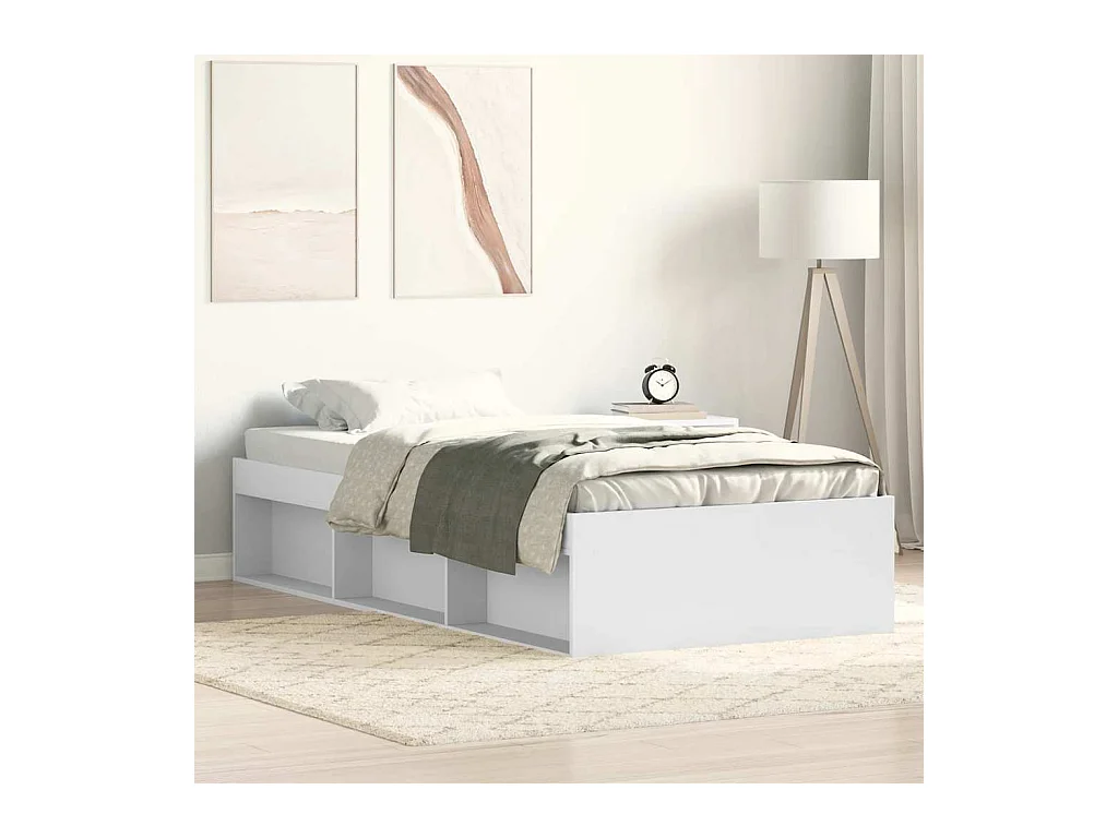 Cadre de lit sans matelas blanc 75x190 cm