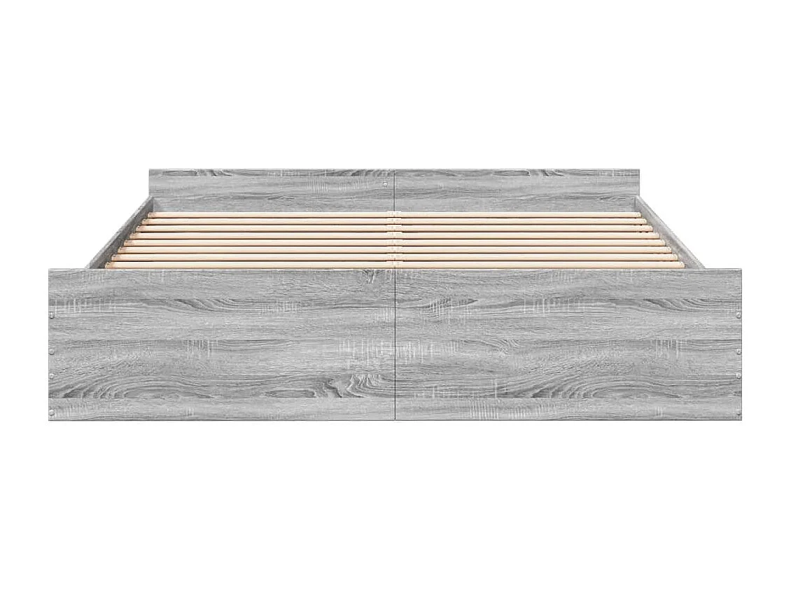 Cadre de lit avec tiroirs sans matelas sonoma gris 200x200 cm