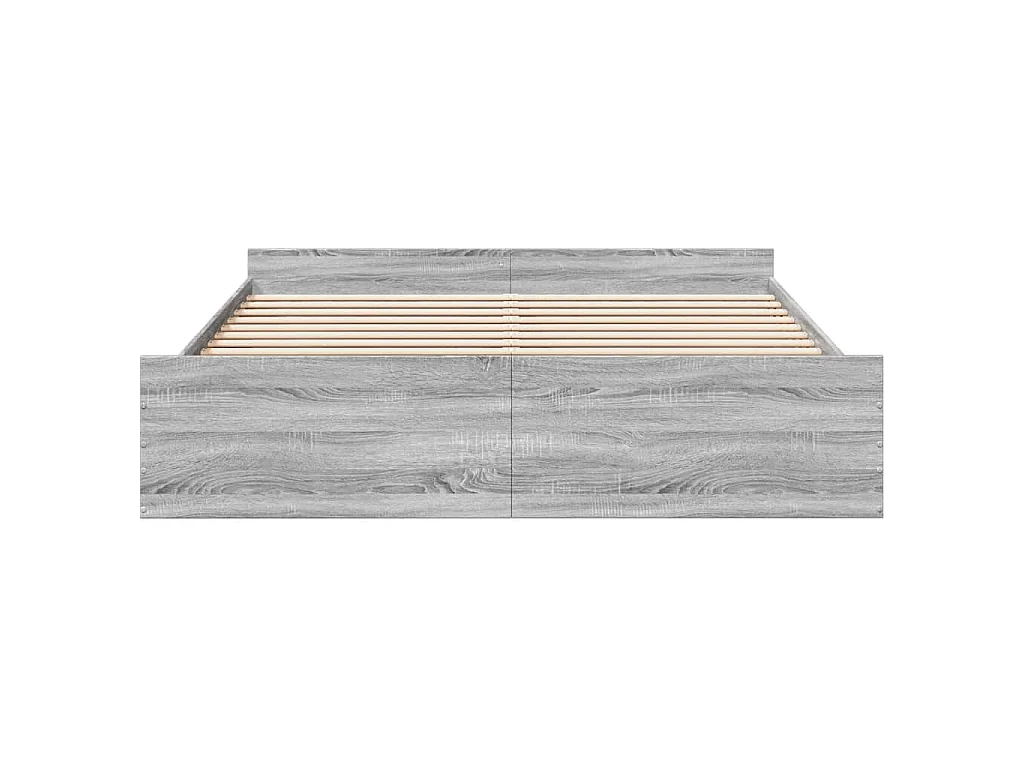 Cadre de lit avec tiroirs sans matelas sonoma gris 200x200 cm