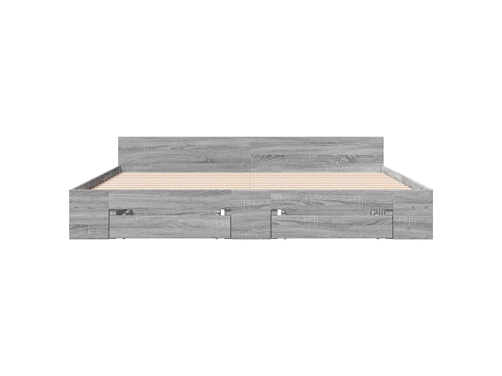 Bettgestell mit Schubladen Grau Sonoma 200x200cm Holzwerkstoff