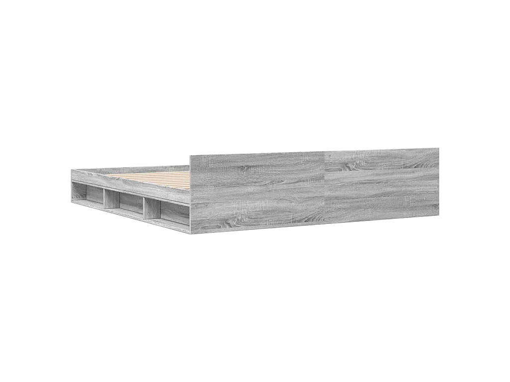 Bettgestell mit Schubladen Grau Sonoma 200x200cm Holzwerkstoff
