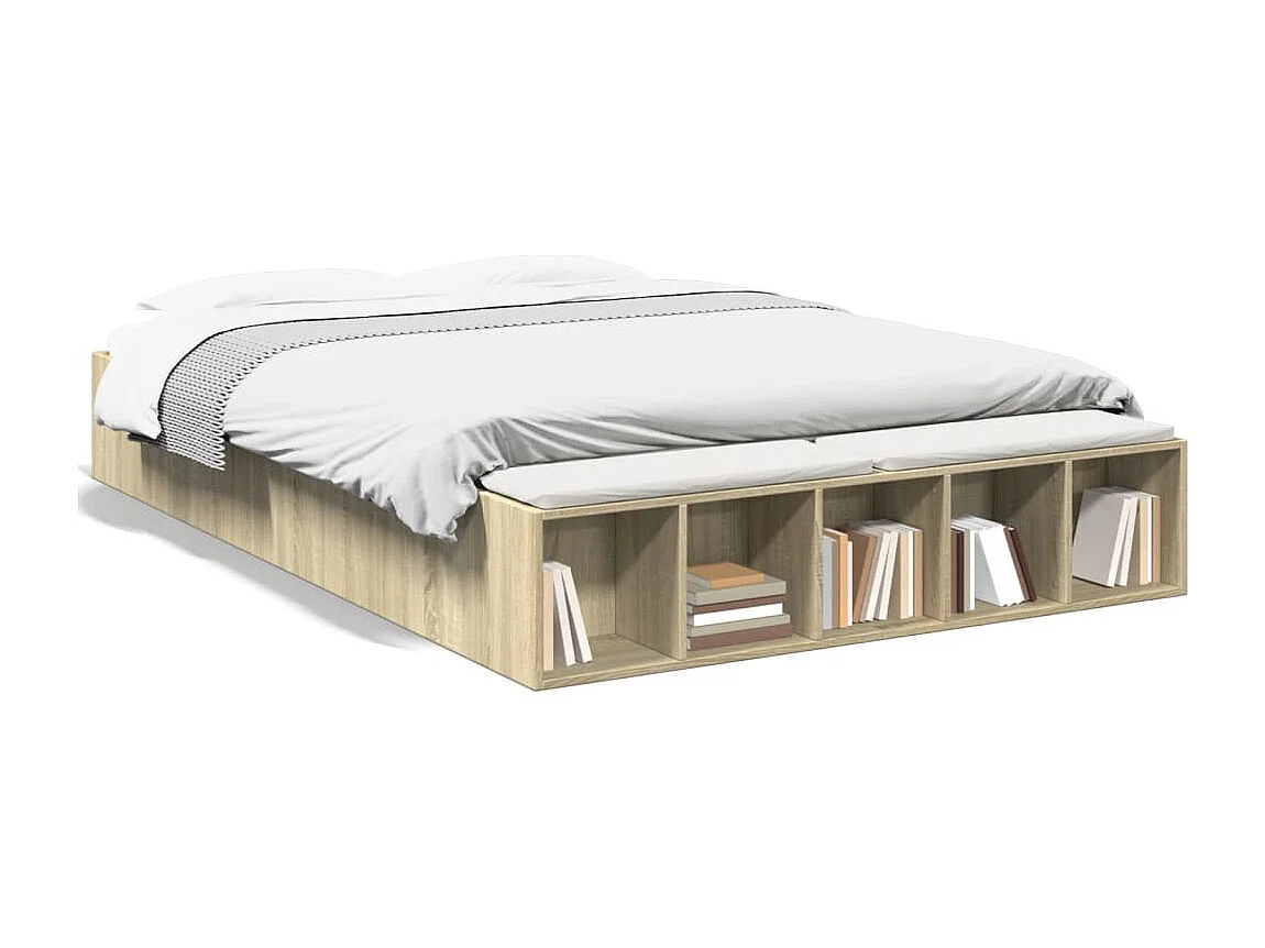 Cadre de lit sans matelas chêne sonoma 140x200 cm