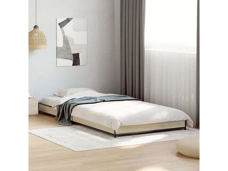 Cadre de lit sans matelas chêne sonoma 75x190 cm