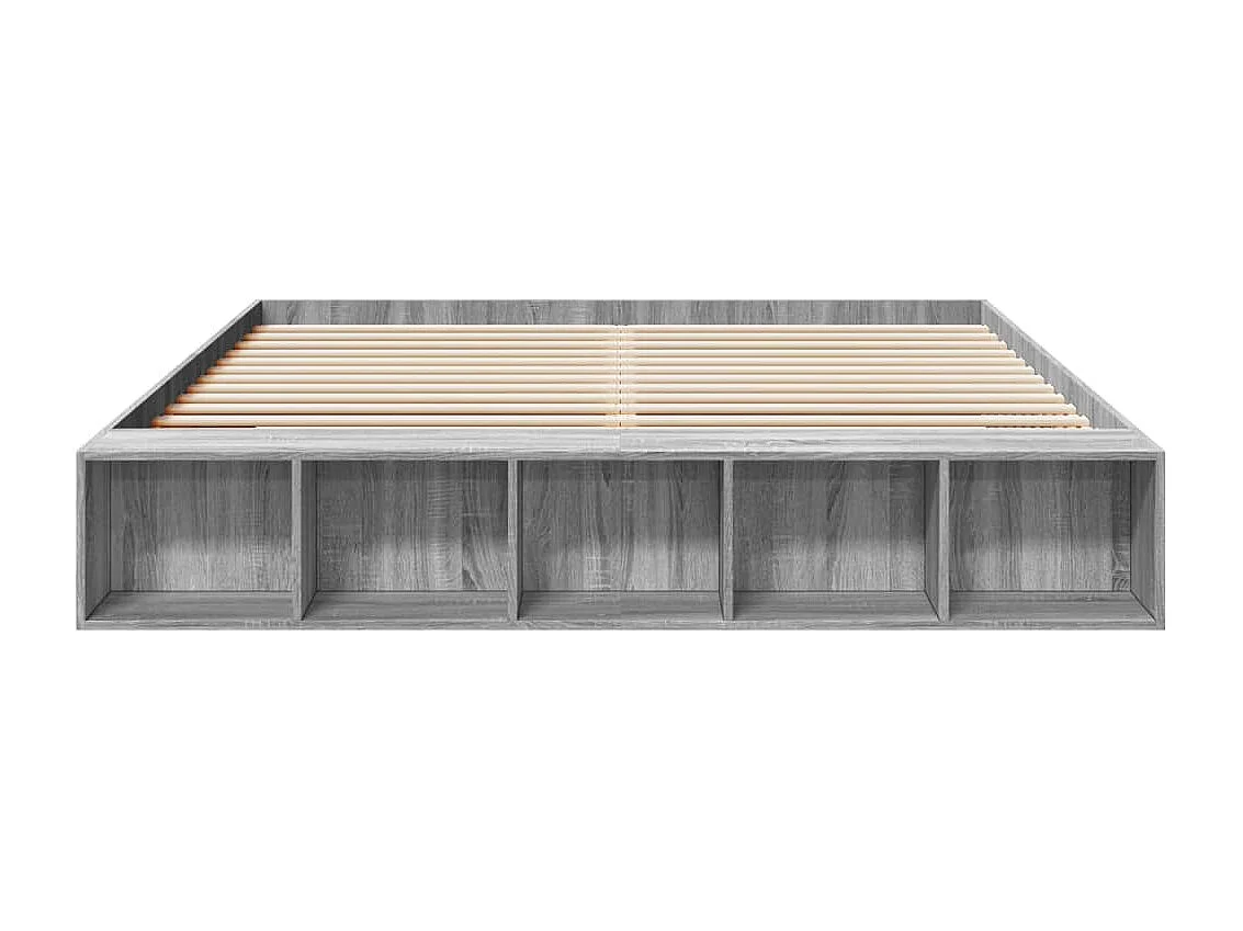 Estrutura de cama 180x200 cm derivados de madeira cinza sonoma