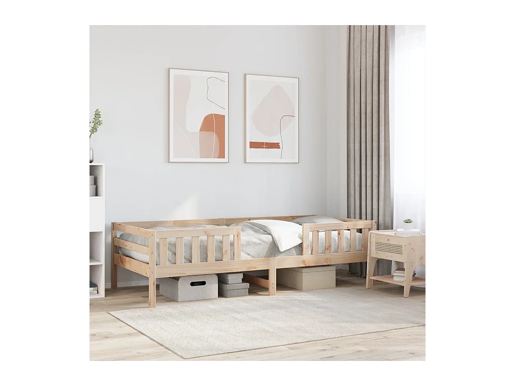 Cadre de lit sans matelas 100x200 cm bois massif de pin