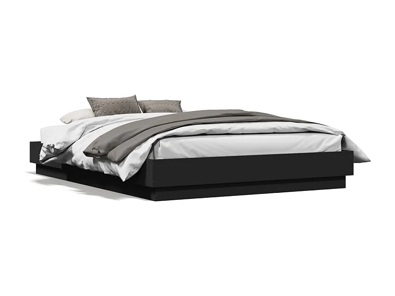 Cadre de lit sans matelas noir 120x190 cm