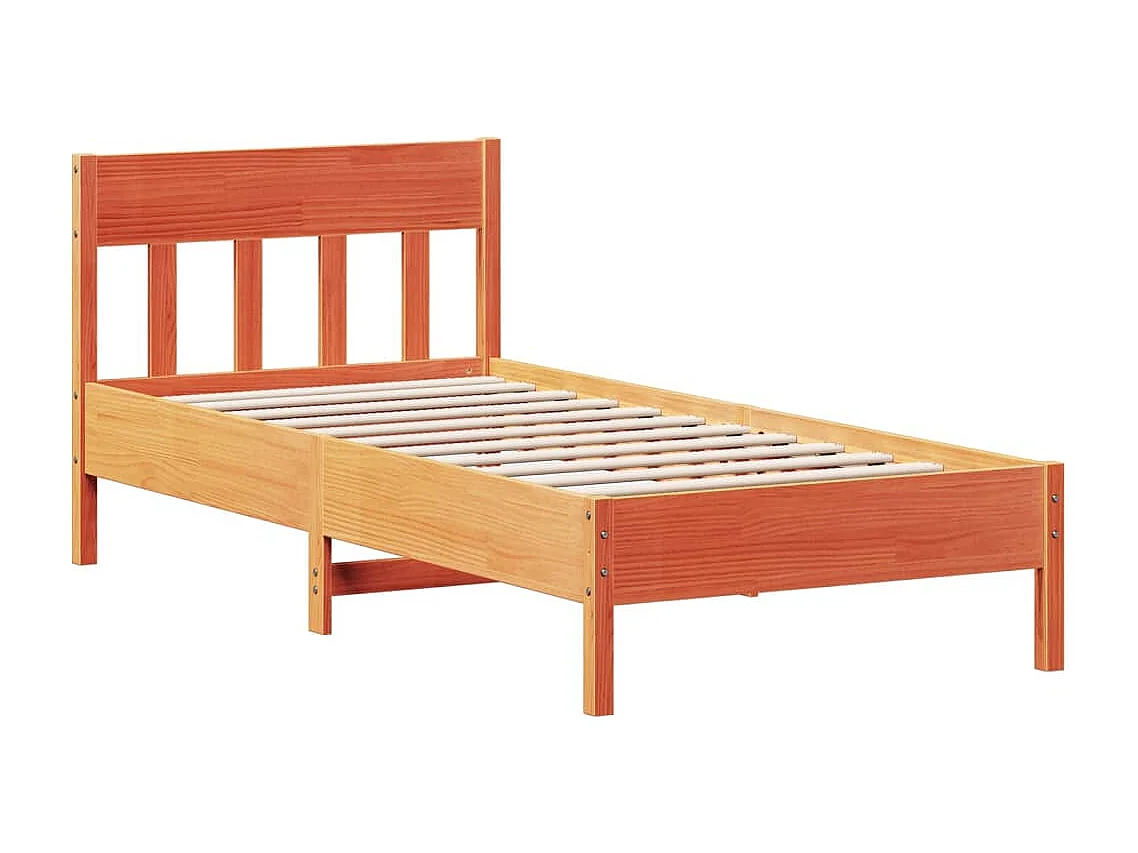 Letto senza Materasso Marrone Cera 100x200 cm in Legno di Pino