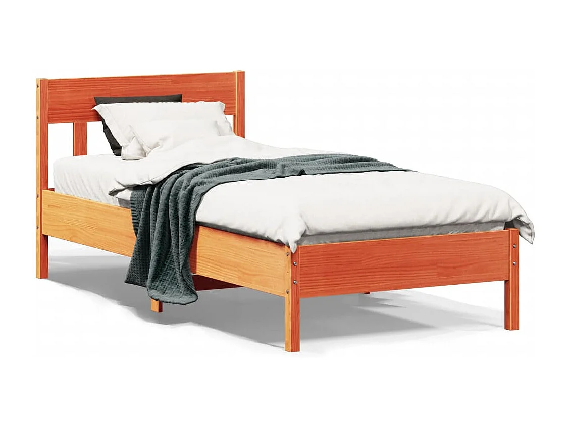 Letto senza Materasso Marrone Cera 100x200 cm in Legno di Pino