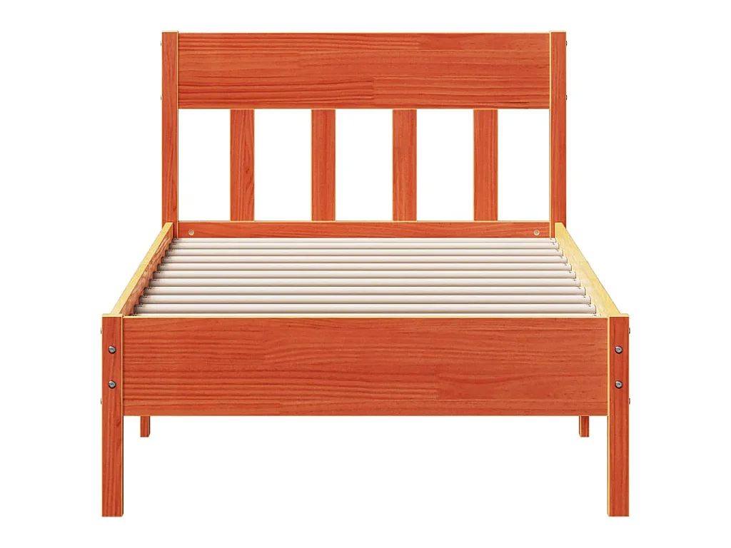 Bedframe zonder matras massief grenenhout wasbruin 100x200 cm