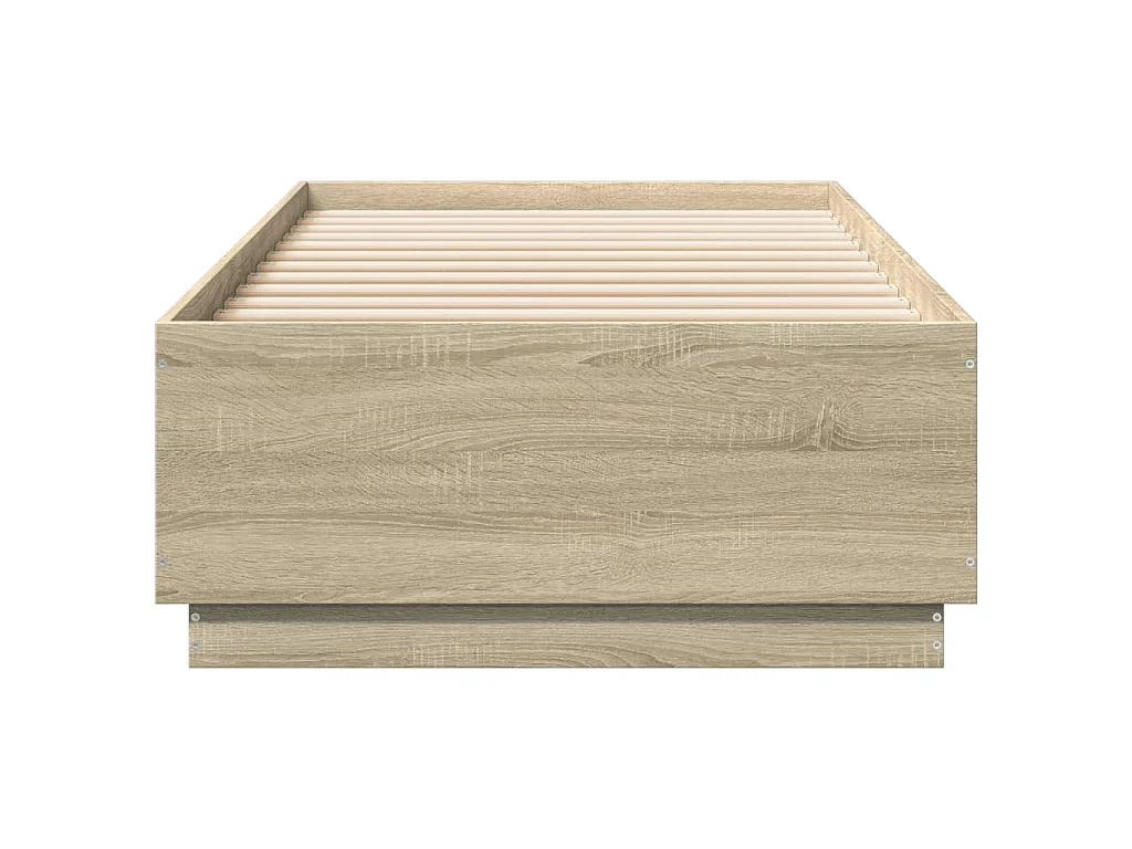 Bettgestell mit LED Sonoma-Eiche 90x200 cm Holzwerkstoff