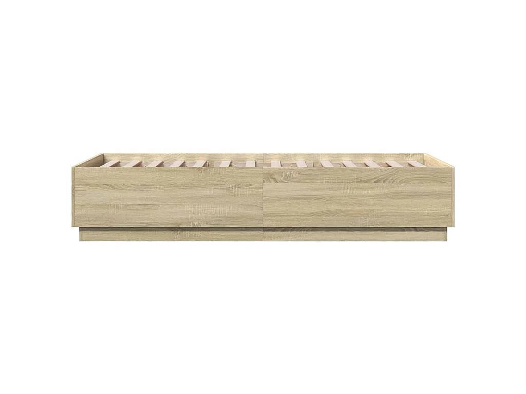 Bettgestell mit LED Sonoma-Eiche 90x200 cm Holzwerkstoff