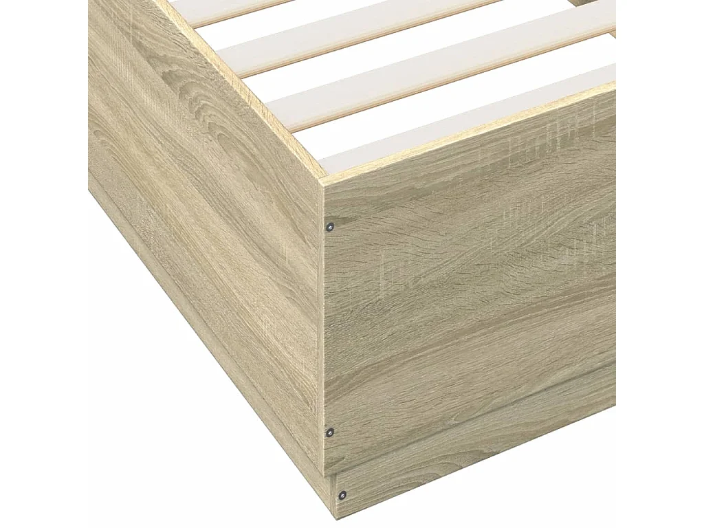 Cadre de lit avec LED sans matelas chêne sonoma 90x200 cm